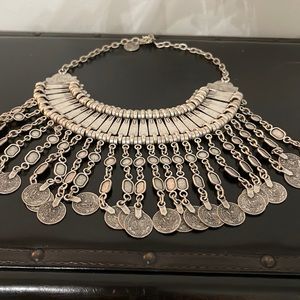 Heavyweight used silver chunky necklace
